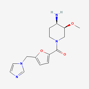 (3S*,4R*)-1-[5-(1H-imidazol-1-ylmethyl)-2-furoyl]-3-methoxypiperidin-4-amine