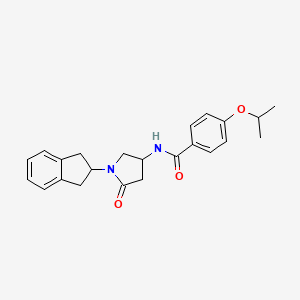 molecular formula C23H26N2O3 B5263946 N-[1-(2,3-dihydro-1H-inden-2-yl)-5-oxopyrrolidin-3-yl]-4-isopropoxybenzamide 