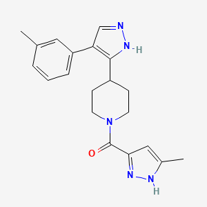 4-[4-(3-methylphenyl)-1H-pyrazol-5-yl]-1-[(3-methyl-1H-pyrazol-5-yl)carbonyl]piperidine