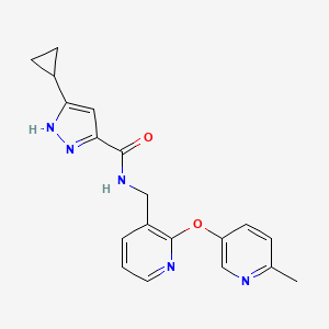 3-cyclopropyl-N-({2-[(6-methylpyridin-3-yl)oxy]pyridin-3-yl}methyl)-1H-pyrazole-5-carboxamide