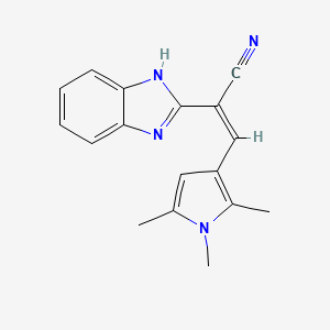 molecular formula C17H16N4 B5263992 2-(1H-benzimidazol-2-yl)-3-(1,2,5-trimethyl-1H-pyrrol-3-yl)acrylonitrile 