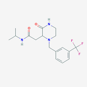 molecular formula C17H22F3N3O2 B5264016 N-isopropyl-2-{3-oxo-1-[3-(trifluoromethyl)benzyl]-2-piperazinyl}acetamide 