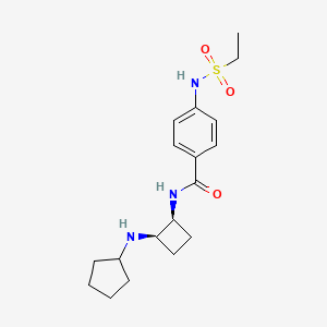 molecular formula C18H27N3O3S B5264048 N-[(1S*,2R*)-2-(cyclopentylamino)cyclobutyl]-4-[(ethylsulfonyl)amino]benzamide 