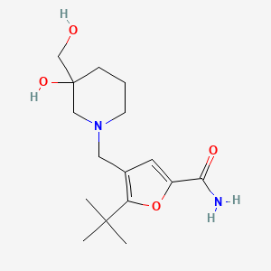 molecular formula C16H26N2O4 B5264054 5-tert-butyl-4-{[3-hydroxy-3-(hydroxymethyl)-1-piperidinyl]methyl}-2-furamide 