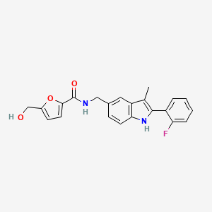 molecular formula C22H19FN2O3 B5264061 N-{[2-(2-fluorophenyl)-3-methyl-1H-indol-5-yl]methyl}-5-(hydroxymethyl)-2-furamide 