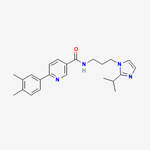 molecular formula C23H28N4O B5264133 6-(3,4-dimethylphenyl)-N-[3-(2-isopropyl-1H-imidazol-1-yl)propyl]nicotinamide 