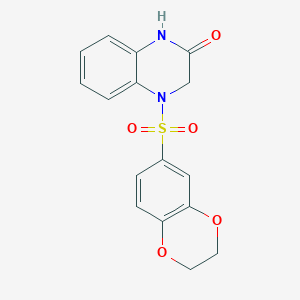 molecular formula C16H14N2O5S B5264146 4-(2,3-dihydro-1,4-benzodioxin-6-ylsulfonyl)-3,4-dihydro-2(1H)-quinoxalinone 