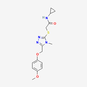 N-cyclopropyl-2-({5-[(4-methoxyphenoxy)methyl]-4-methyl-4H-1,2,4-triazol-3-yl}thio)acetamide