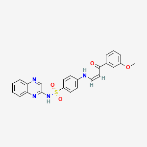 molecular formula C24H20N4O4S B5264163 4-{[3-(3-methoxyphenyl)-3-oxo-1-propen-1-yl]amino}-N-2-quinoxalinylbenzenesulfonamide 