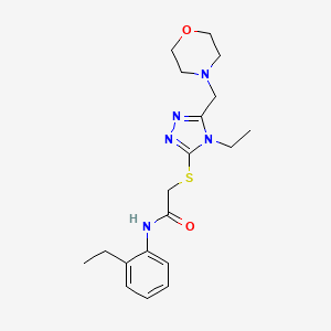 molecular formula C19H27N5O2S B5264196 2-{[4-ethyl-5-(morpholin-4-ylmethyl)-4H-1,2,4-triazol-3-yl]thio}-N-(2-ethylphenyl)acetamide 