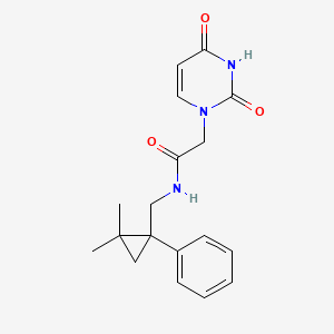 molecular formula C18H21N3O3 B5264212 N-[(2,2-dimethyl-1-phenylcyclopropyl)methyl]-2-(2,4-dioxo-3,4-dihydropyrimidin-1(2H)-yl)acetamide 