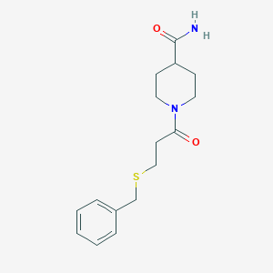 molecular formula C16H22N2O2S B5264228 1-[3-(benzylthio)propanoyl]piperidine-4-carboxamide 