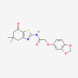 2-(1,3-benzodioxol-5-yloxy)-N-(5,5-dimethyl-7-oxo-4,5,6,7-tetrahydro-1,3-benzothiazol-2-yl)acetamide