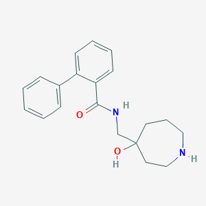 molecular formula C20H24N2O2 B5264269 N-[(4-hydroxy-4-azepanyl)methyl]-2-biphenylcarboxamide 