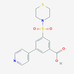 3-pyridin-4-yl-5-(thiomorpholin-4-ylsulfonyl)benzoic acid