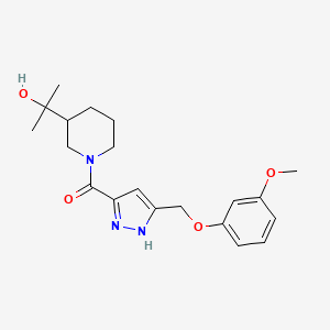 molecular formula C20H27N3O4 B5264315 2-[1-({5-[(3-methoxyphenoxy)methyl]-1H-pyrazol-3-yl}carbonyl)piperidin-3-yl]propan-2-ol 