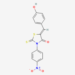 molecular formula C16H10N2O4S2 B5264345 5-(4-hydroxybenzylidene)-3-(4-nitrophenyl)-2-thioxo-1,3-thiazolidin-4-one 