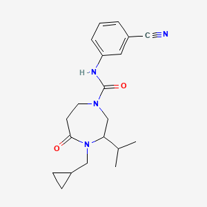 N-(3-cyanophenyl)-4-(cyclopropylmethyl)-3-isopropyl-5-oxo-1,4-diazepane-1-carboxamide