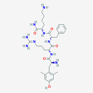 molecular formula C32H49N9O5 B526439 (2S)-6-amino-2-[[(2S)-2-[[(2R)-2-[[(2S)-2-amino-3-(4-hydroxy-2,6-dimethylphenyl)propanoyl]amino]-5-(diaminomethylideneamino)pentanoyl]amino]-3-phenylpropanoyl]amino]hexanamide CAS No. 255861-98-4