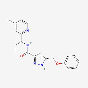 N-[1-(4-methylpyridin-2-yl)propyl]-5-(phenoxymethyl)-1H-pyrazole-3-carboxamide