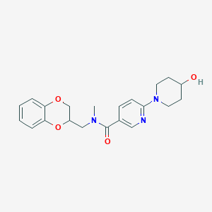 N-(2,3-dihydro-1,4-benzodioxin-2-ylmethyl)-6-(4-hydroxypiperidin-1-yl)-N-methylnicotinamide