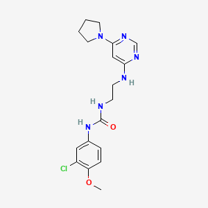 N-(3-chloro-4-methoxyphenyl)-N'-(2-{[6-(1-pyrrolidinyl)-4-pyrimidinyl]amino}ethyl)urea