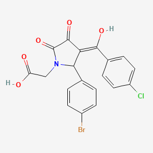 2-[(3Z)-2-(4-bromophenyl)-3-[(4-chlorophenyl)-hydroxymethylidene]-4,5-dioxopyrrolidin-1-yl]acetic acid