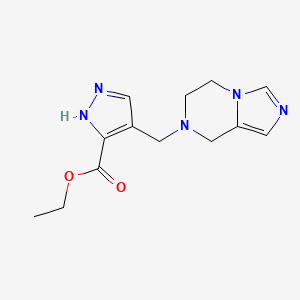 ethyl 4-(5,6-dihydroimidazo[1,5-a]pyrazin-7(8H)-ylmethyl)-1H-pyrazole-3-carboxylate