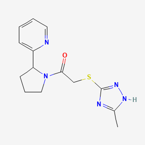 2-(1-{[(3-methyl-1H-1,2,4-triazol-5-yl)thio]acetyl}pyrrolidin-2-yl)pyridine