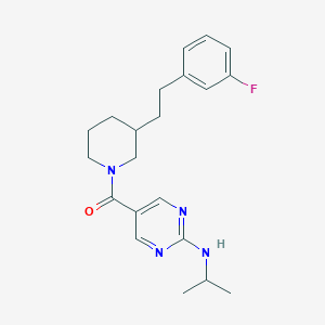 molecular formula C21H27FN4O B5265295 5-({3-[2-(3-fluorophenyl)ethyl]-1-piperidinyl}carbonyl)-N-isopropyl-2-pyrimidinamine 