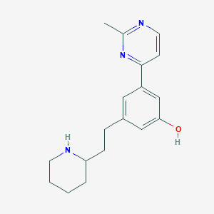 molecular formula C18H23N3O B5265322 3-(2-methylpyrimidin-4-yl)-5-(2-piperidin-2-ylethyl)phenol 