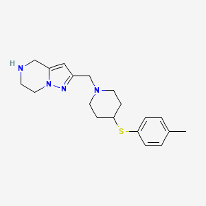 molecular formula C19H26N4S B5265323 2-({4-[(4-methylphenyl)thio]-1-piperidinyl}methyl)-4,5,6,7-tetrahydropyrazolo[1,5-a]pyrazine dihydrochloride 