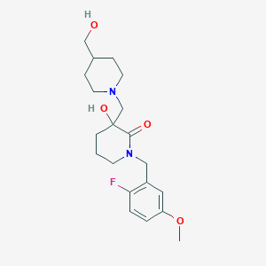 1-(2-fluoro-5-methoxybenzyl)-3-hydroxy-3-{[4-(hydroxymethyl)piperidin-1-yl]methyl}piperidin-2-one