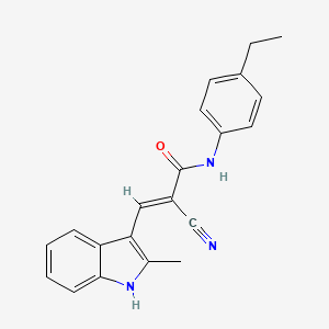 2-cyano-N-(4-ethylphenyl)-3-(2-methyl-1H-indol-3-yl)acrylamide