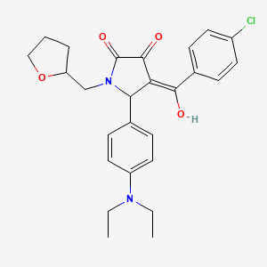 4-(4-chlorobenzoyl)-5-[4-(diethylamino)phenyl]-3-hydroxy-1-(tetrahydro-2-furanylmethyl)-1,5-dihydro-2H-pyrrol-2-one