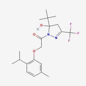 5-tert-butyl-1-[(2-isopropyl-5-methylphenoxy)acetyl]-3-(trifluoromethyl)-4,5-dihydro-1H-pyrazol-5-ol