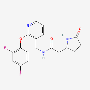 N-{[2-(2,4-difluorophenoxy)pyridin-3-yl]methyl}-2-(5-oxopyrrolidin-2-yl)acetamide