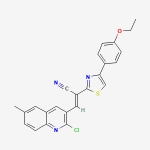 (E)-3-(2-chloro-6-methylquinolin-3-yl)-2-[4-(4-ethoxyphenyl)-1,3-thiazol-2-yl]prop-2-enenitrile