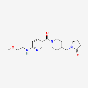 molecular formula C19H28N4O3 B5265438 1-{[1-({6-[(2-methoxyethyl)amino]pyridin-3-yl}carbonyl)piperidin-4-yl]methyl}pyrrolidin-2-one 