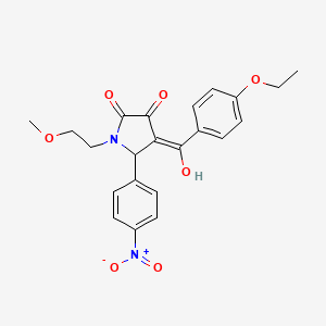 molecular formula C22H22N2O7 B5265506 4-(4-ethoxybenzoyl)-3-hydroxy-1-(2-methoxyethyl)-5-(4-nitrophenyl)-1,5-dihydro-2H-pyrrol-2-one 