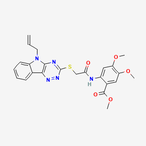 METHYL 4,5-DIMETHOXY-2-(2-{[5-(PROP-2-EN-1-YL)-5H-[1,2,4]TRIAZINO[5,6-B]INDOL-3-YL]SULFANYL}ACETAMIDO)BENZOATE