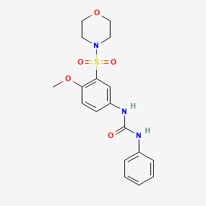 molecular formula C18H21N3O5S B5265571 N-[4-methoxy-3-(4-morpholinylsulfonyl)phenyl]-N'-phenylurea 