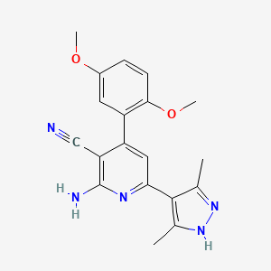 2-amino-4-(2,5-dimethoxyphenyl)-6-(3,5-dimethyl-1H-pyrazol-4-yl)nicotinonitrile