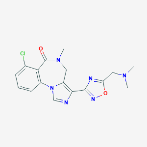 molecular formula C17H17ClN6O2 B526592 7-chloro-3-[5-[(dimethylamino)methyl]-1,2,4-oxadiazol-3-yl]-5-methyl-4H-imidazo[1,5-a][1,4]benzodiazepin-6-one CAS No. 308239-86-3
