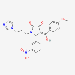 3-hydroxy-1-[3-(1H-imidazol-1-yl)propyl]-4-(4-methoxybenzoyl)-5-(3-nitrophenyl)-1,5-dihydro-2H-pyrrol-2-one