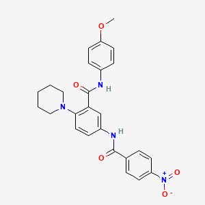 N-(4-methoxyphenyl)-5-[(4-nitrobenzoyl)amino]-2-piperidin-1-ylbenzamide