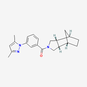 (1R*,2R*,6S*,7S*)-4-[3-(3,5-dimethyl-1H-pyrazol-1-yl)benzoyl]-4-azatricyclo[5.2.1.0~2,6~]decane