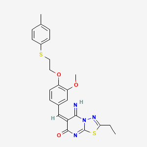 (6E)-2-ethyl-5-imino-6-[[3-methoxy-4-[2-(4-methylphenyl)sulfanylethoxy]phenyl]methylidene]-[1,3,4]thiadiazolo[3,2-a]pyrimidin-7-one