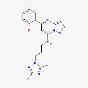 N-[3-(3,5-dimethyl-1H-1,2,4-triazol-1-yl)propyl]-5-(2-fluorophenyl)pyrazolo[1,5-a]pyrimidin-7-amine