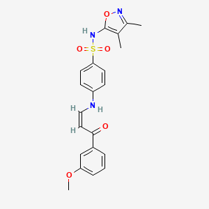 N-(3,4-dimethyl-1,2-oxazol-5-yl)-4-[[(Z)-3-(3-methoxyphenyl)-3-oxoprop-1-enyl]amino]benzenesulfonamide